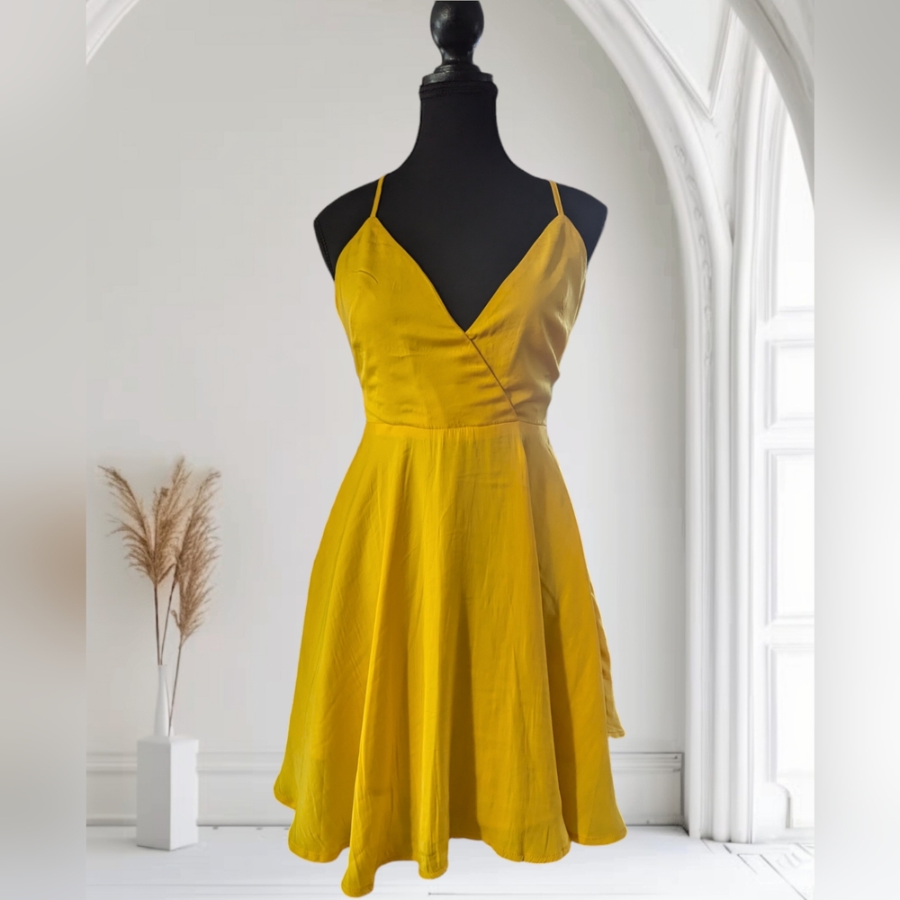 Angel Biba, yellow, lined sundress, Size Small